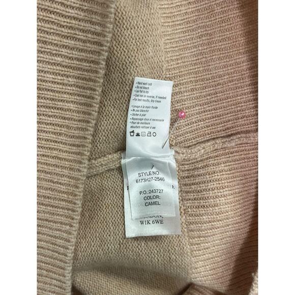 Paige Revolve Sweater Womens Large Tan Camel Off Shoulder Foldover Wool Pullover - Picture 7 of 13